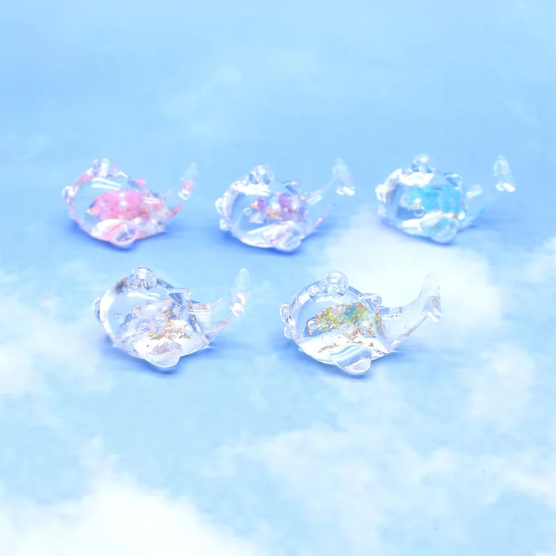 

19*29mm 10pcs Simulated Glow Dolphin Resin Accessories Pendants Handmade Jewelry DIY Earring Necklace Keychain