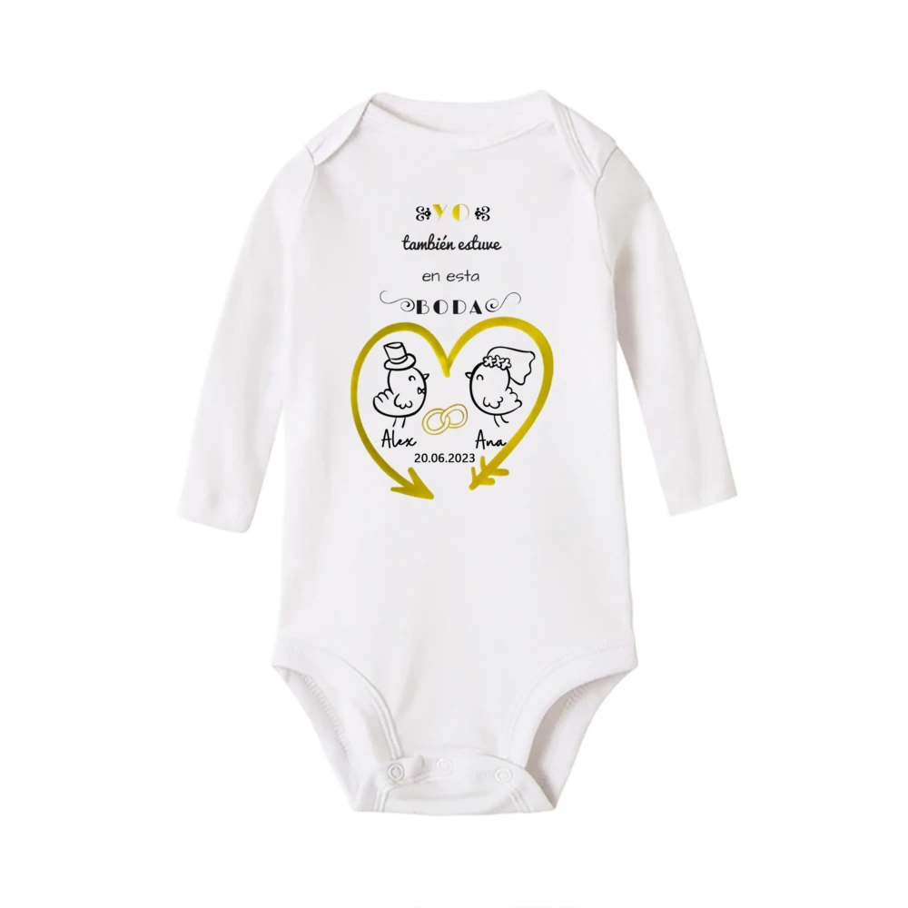 Personalized Baby Bodysuit I Also Attended The Wedding Custom Name Baby Jumpsuit Wedding Toddler Infant Boy Girs Rompers Outfits 4