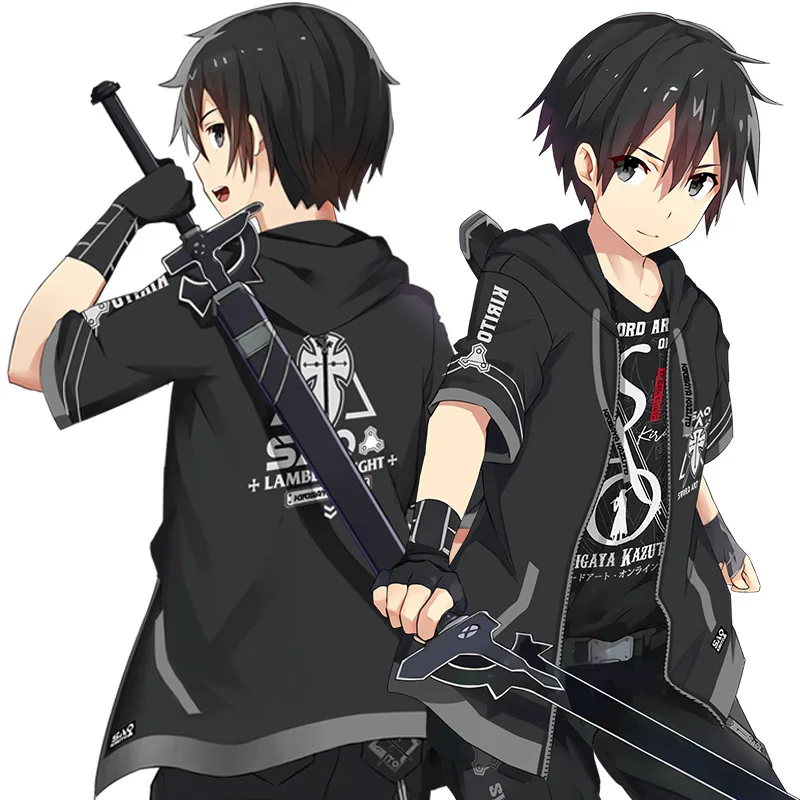 Anime japonês sword arte on-line kirito kirigaya kazuto cosplay moletom com  capuz hip hop gráfico sweatshirts poleron hombre streetwear - AliExpress