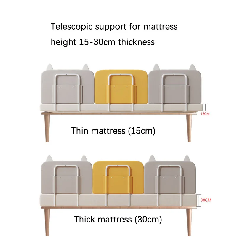 50cm Baby Bed Guardrail Height Adjustable Anti-collision Guardrail Child Bed Fence General Soft Gate Crib Rail (18.5inch)