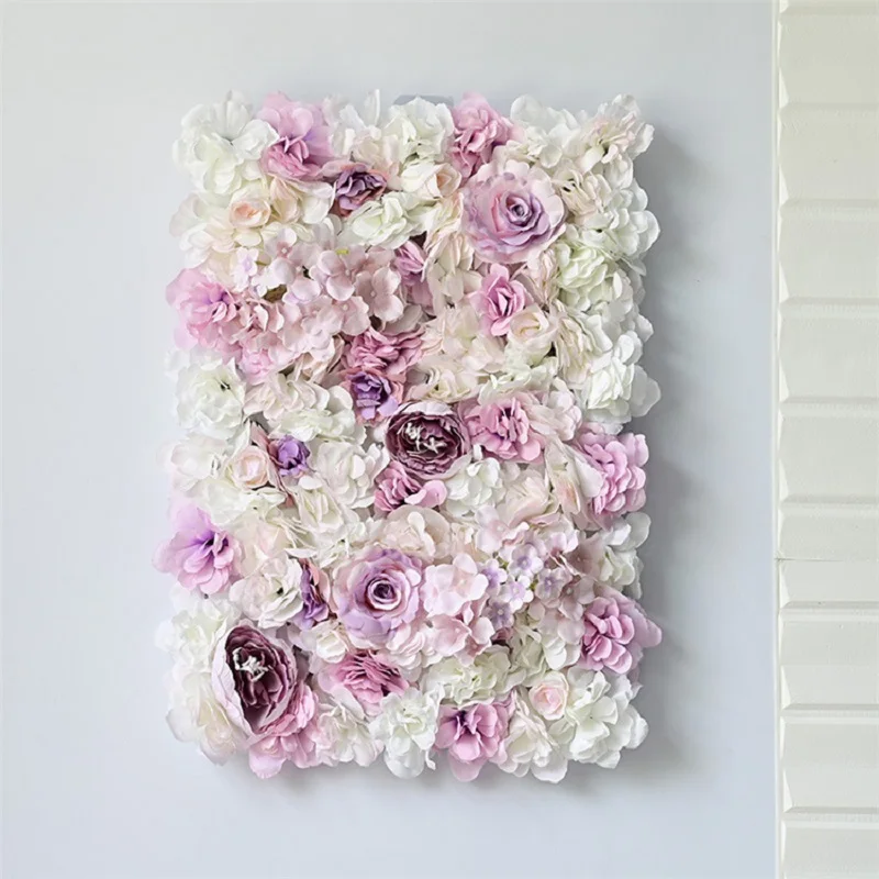 

Silk Rose Flower Wall Panels 3D Backdrop Wall Wedding Decoration DIY Artificial Flower Decor for Baby Shower Birthday Party Deco