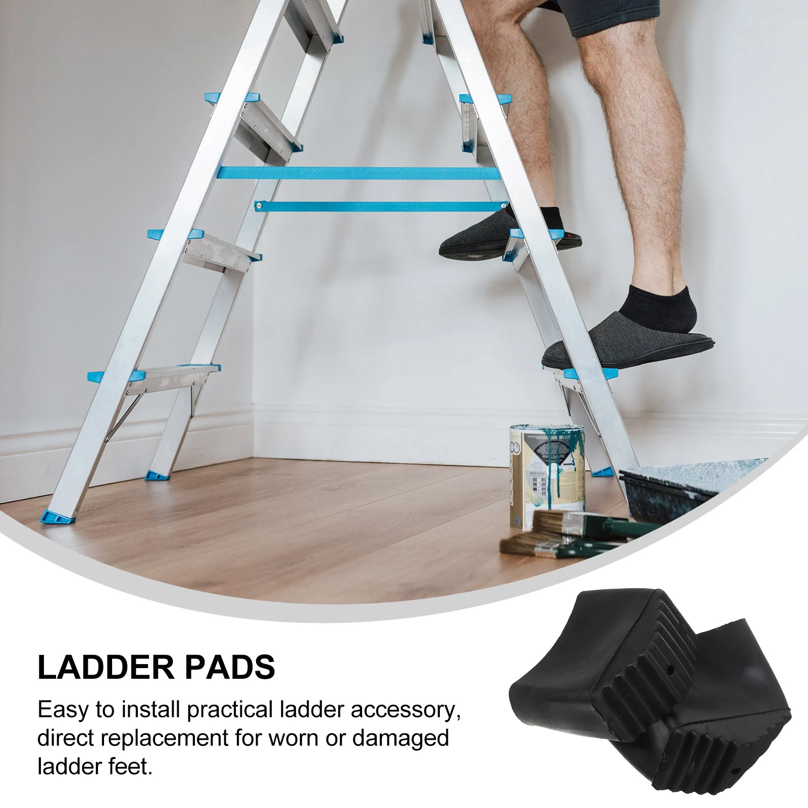 Ladder Feet Cover 4 Pcs Household Cushion Floor Protectors Table Legs Rubber Multi-function Foldable Stairs