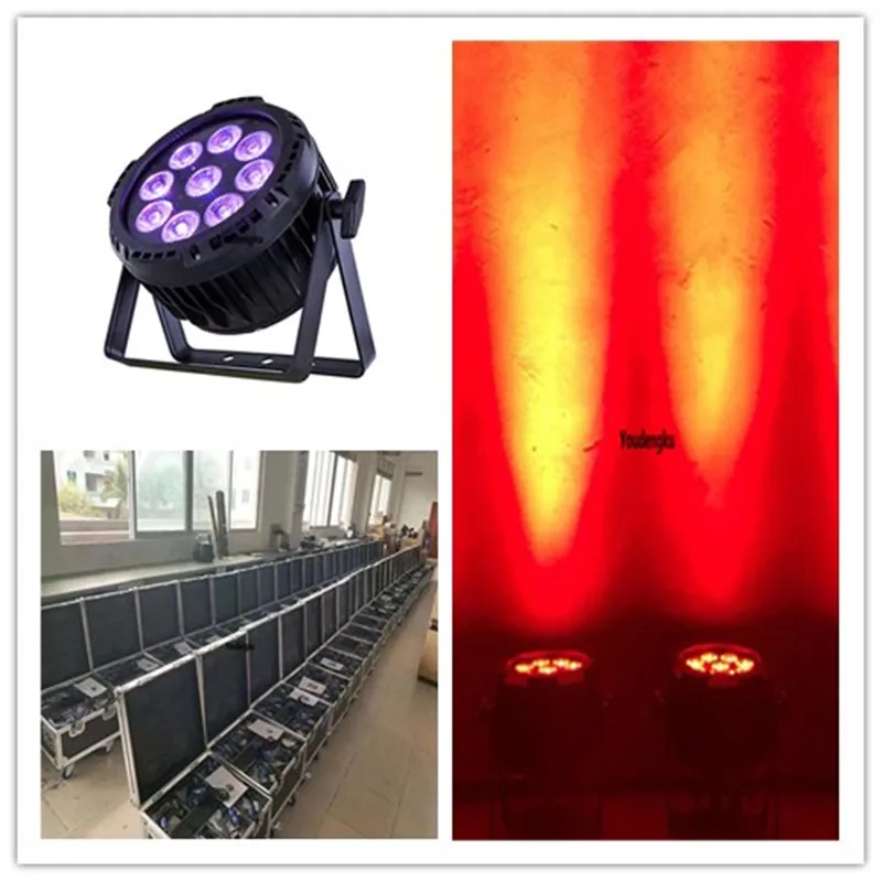 

12 pieces with case Outdoor uplight 9*18w 6in1 RGBWA UV dmx led slim par light wireless dmx battery powered led par ip65