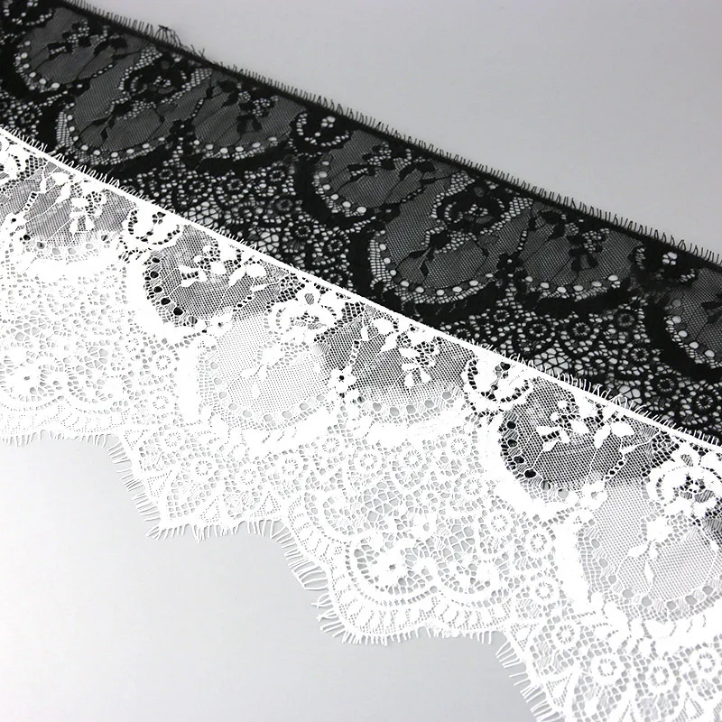 Lace Ribbon (3 meters/lot)160mm Floral Embroidered Eyelash Lace Ribbon Clothing Accessories Lace material Handmade Wedding Dress Ribbon lace ribbon lace garment accessories lace accessories lace sewing accessories clothing accessories