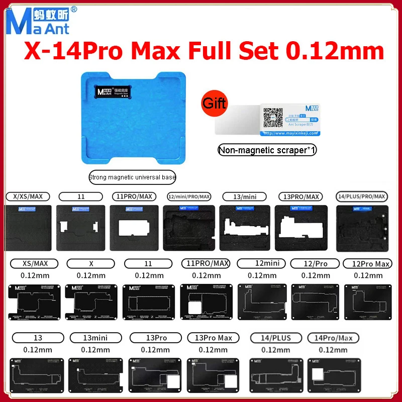 Maant Per Iphone X-14 Pro Max Scheda Madre Strato Medio Magnetico Bga Reballing Platform A8-A16 Cpu Tin Template Apparecchio Di Saldatura