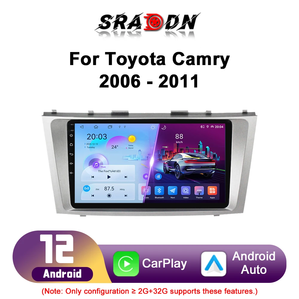 

For Toyota Camry 7 XV 40 50 2006 - 2011 Car Radio Android Automotive Multimedia Player GPS Navigation Carplay Screen Auto Stereo