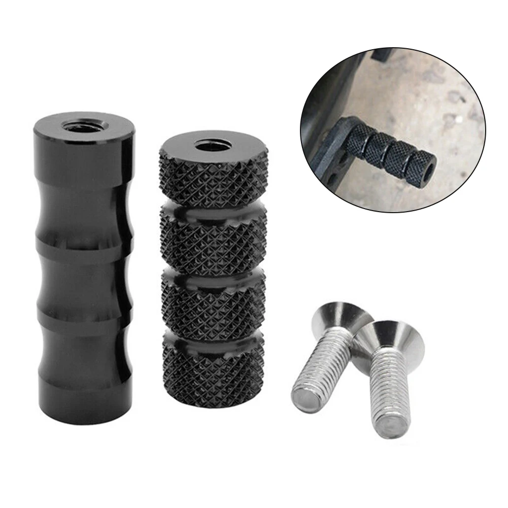 

1-pair Footrests Universal Aluminum Alloy Motorcycle Gear Shift Lever Brake Pedal M6-Footpeg Shifter Footrests Replacement Parts