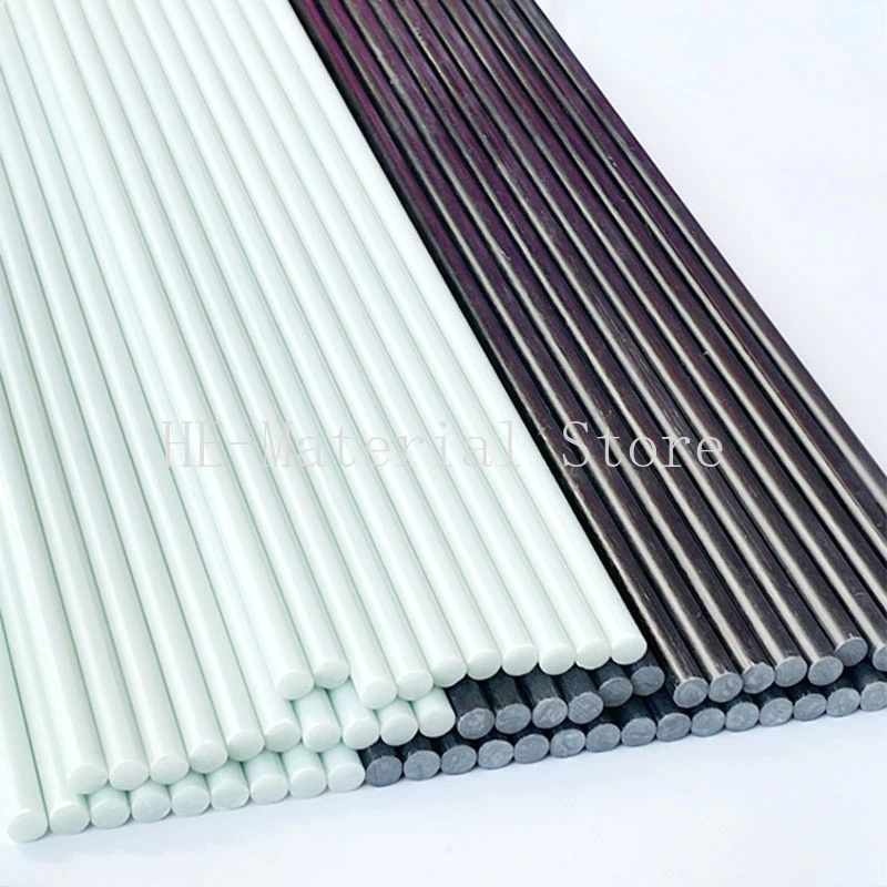

Length 500mm White/Black Glass Fiber Bar Diameter 14-25mm Solid Glass Fiber Bar Hard Plastic Rod Support Tent Pole