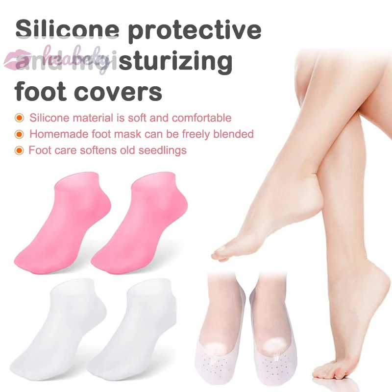 

1pair Silicone Boat Socks Gel Sock Foot Care Feet Protector Pain Relief Crack Prevention Moisturize Dead Skin Removal Pads