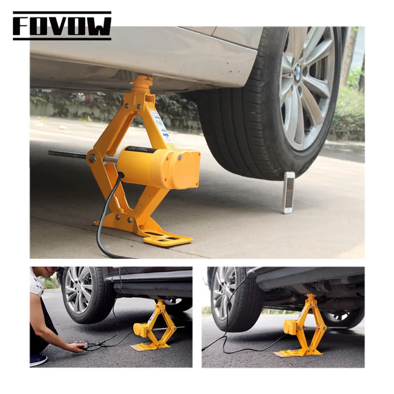 Portable 12V 3 Ton Car Jack Lift Jack Auto Lift Scissor Lifting Machinisms 120-370/170-420mm Electric Car QZ003