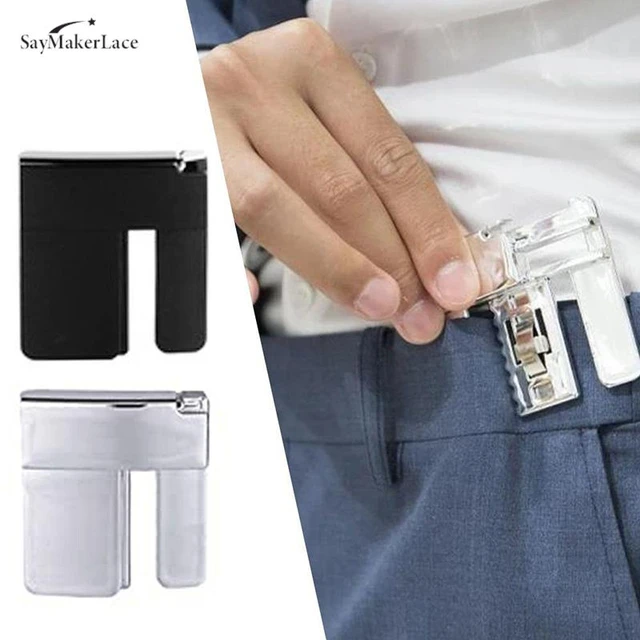 2 Pcs Waist Shrink Clip Waistband Tightener Waistband Clamps Tightener Belt  Clip Folding DIY Accessories Adjustable Pant Waist Tightener at   Men's Clothing store