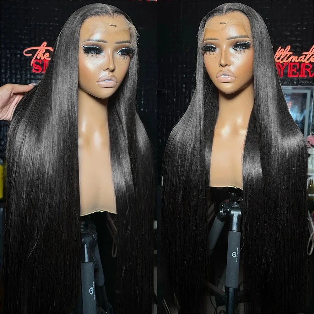 

30 32 Inch Bone Straight 13x4 13x6 HD Transparent Lace Front Human Hair Wigs For Women Brazilian 360 Lace Frontal Wig Pre Plucke