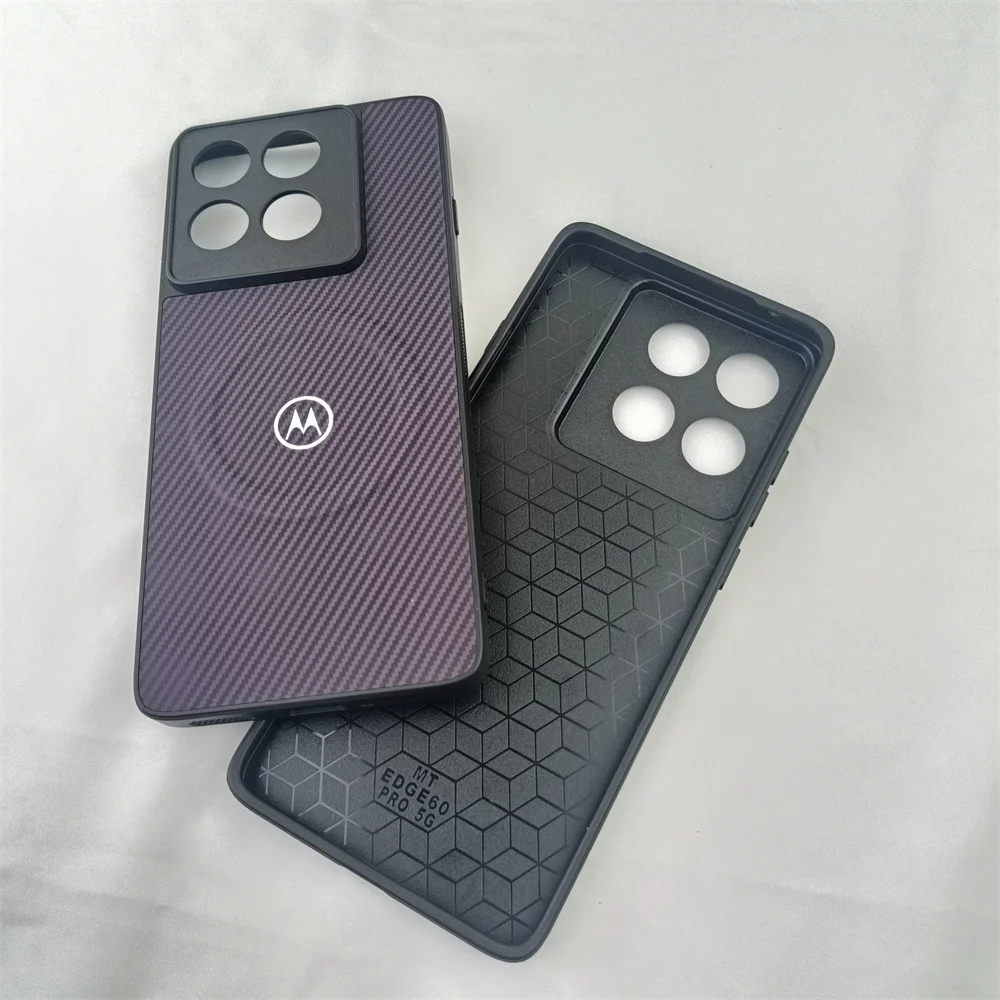 Carbon Fiber Texture Magnetic Phone Case with Wireless Charging Compatibility