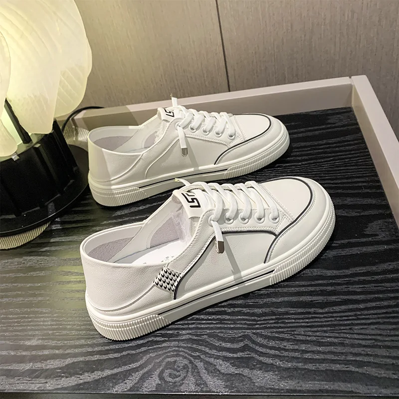 

Туфли женские из натуральной кожи, маленькая дышащая повседневная спортивная обувь для скейтборда, мягкая подошва, белые, лето 2023