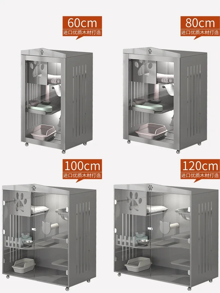 

Кошачья Вилла из массива дерева шкаф для кошек Закрытая Роскошная клетка для кошек прозрачное гнездо для кошек деревянный домик для кошек