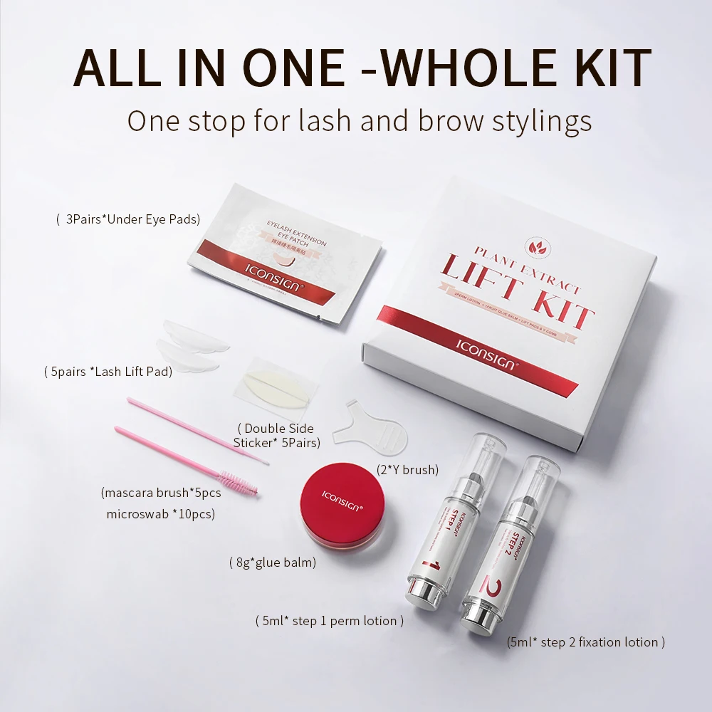 ICONSIGN Cysteamine Lift Kit 8-12 Min Plant Extract Vegan Ingredient Eensitive Skin Eyelash Brow lift Gift Beauty Makeup Sets