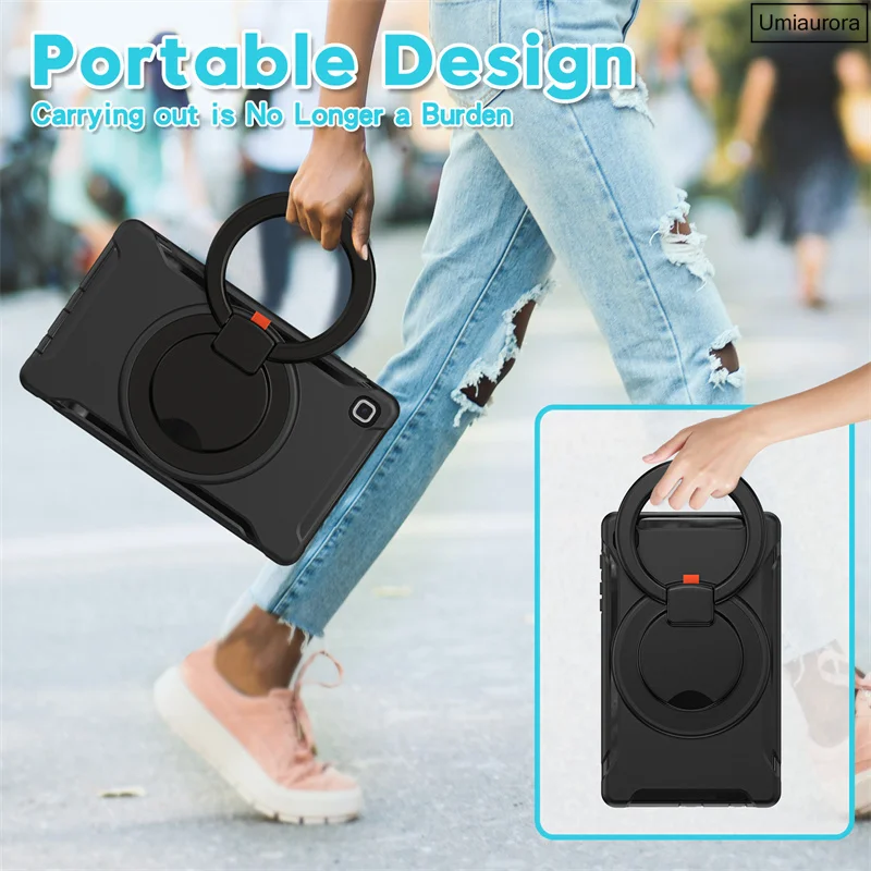 Capa à Prova de Choque com Alça para Samsung Galaxy Tab Capa para Crianças Rotação 360 Sm-x200 Sm-x205 a7 Lite Sm-t220 S5e s6 a8 105 em - Imagem 5