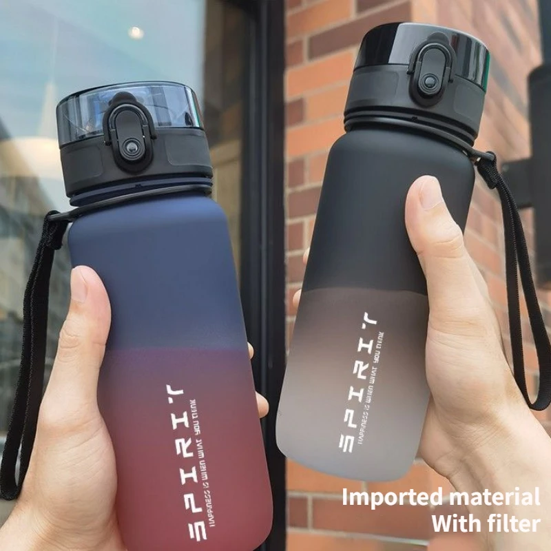 500/1000ML Large Capacity Sports Water Bottle Leak Proof Colorful Plastic Cup Drinking Outdoor Travel Portable Gym Fitness Jugs