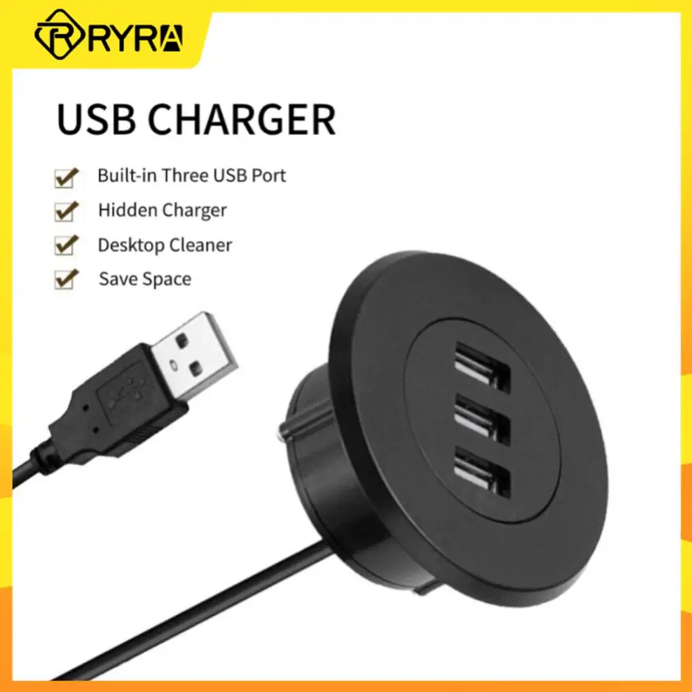 RYRA 5 cent metros Grommet Buraco Em Desk Montagem 3 Portas USB 2 0 Hub ryra-5-cent-metros-grommet-buraco-em-desk-montagem-3-portas-usb-2-0-hub