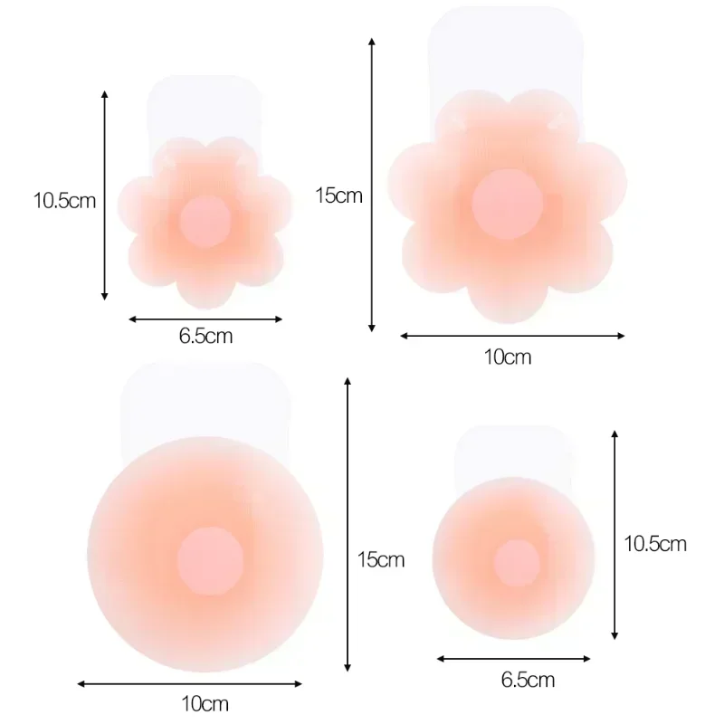 Reusable Breast Petals Lift Silicone Nipple Cover Invisible Petal Adhesive Strapless Backless Stick on Bra Breast Stickers