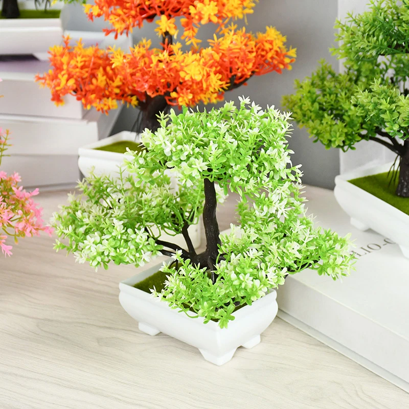 1pcs Artificial Plant Bonsai Artificial Plastic Mini Fake Tree Home