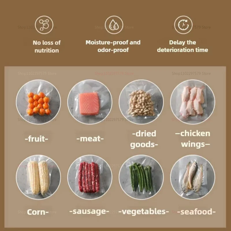 Automatic Small Food Vacuum Sealer Machine for Fresh Cooked Food Plastic Packaging Compact Sealers Food Preservation 5