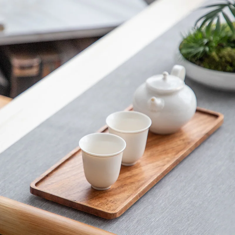 Walnut wood rectangular tray dry bubble tea tray cake bread breakfast snack tray hotel supplies restaurant tea tray 3