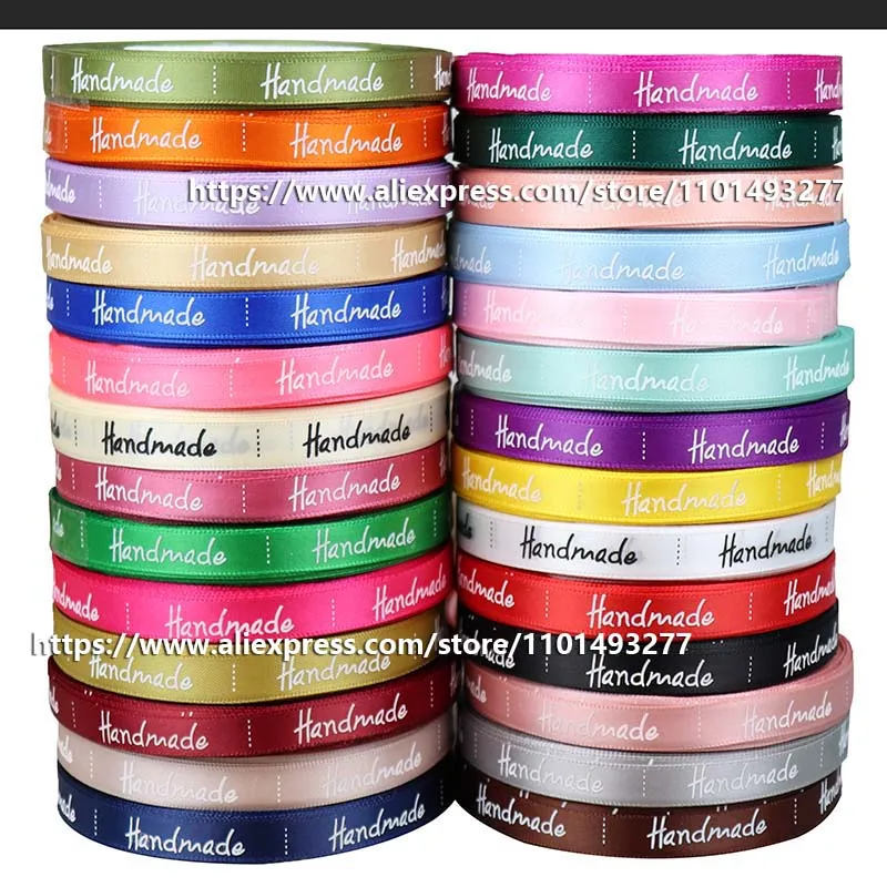 10mm Ribbon Handmade Printed Polyester Ribbon For Bow Craft Wedding Party DIY Decoration Gift Wrap Accessories 5/25Yards Roll,satin ribbons,ribbon decoration,ribbon supplies,grosgrain ribbon
