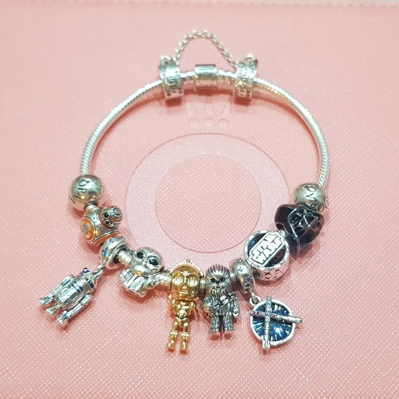 Disney Rescuer Star Charms Wars Beads For Original Pendant 925 sterling silver Bracelet Necklace Jewelry plata de ley 925 6