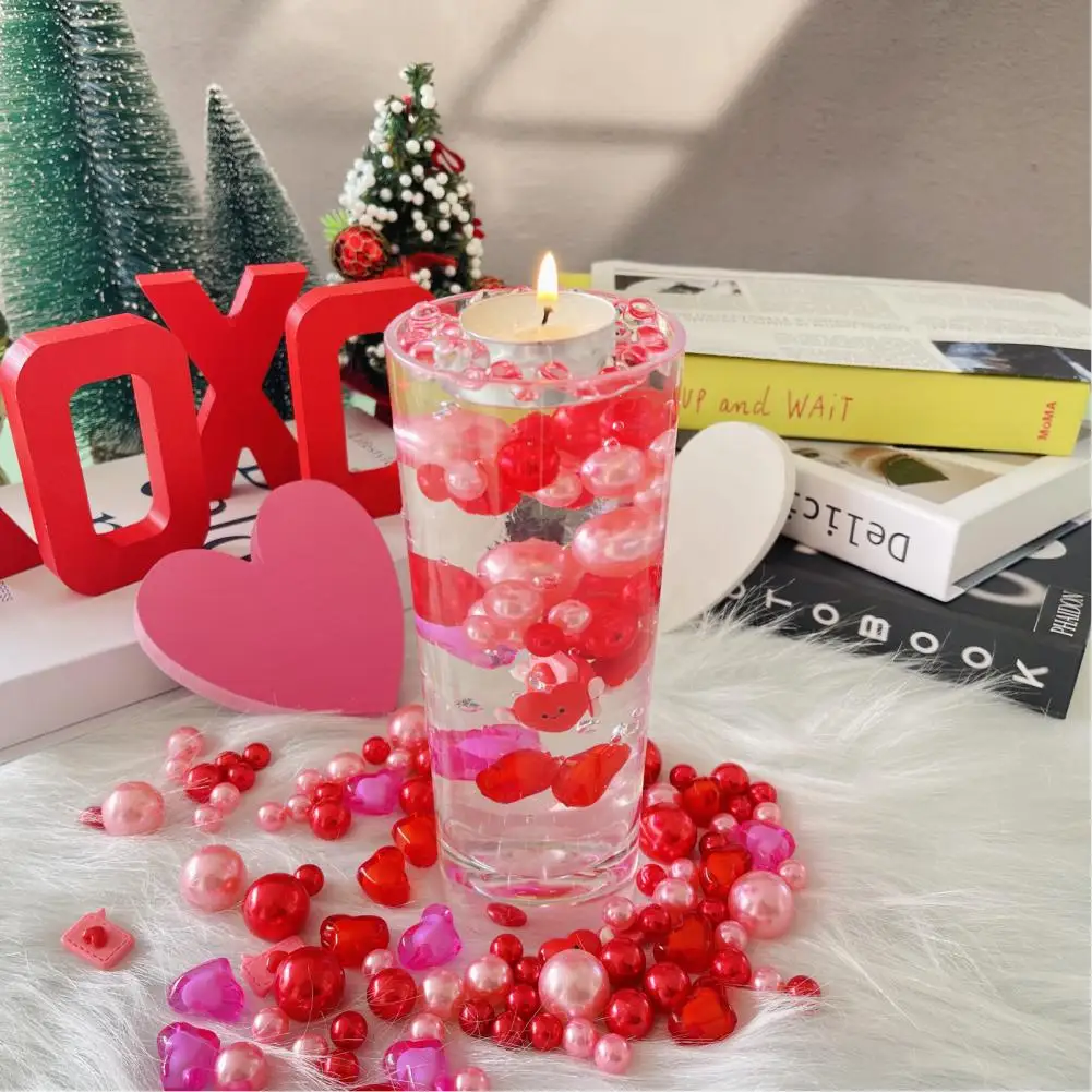 

Vase Filler Decorations Vibrant Love Heart Vase Fillers Reusable Floating Beads for Valentine's Day Decorations Party