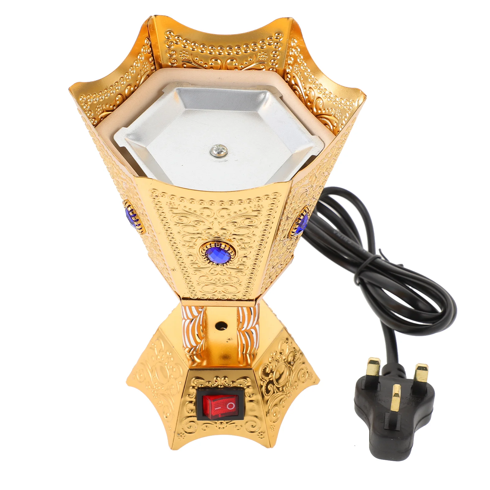 

Electric Censer Burner Table Burner Ornament Antique Censer Holder Metal Incense Burner Incense Holder (EU/UK/US Plug)