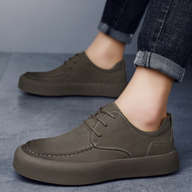 Zapatos casuales de cuero genuino para hombres  Zapatos de cuero para  Hombres estilo casual-Zapatos para hombres-Aliexpress