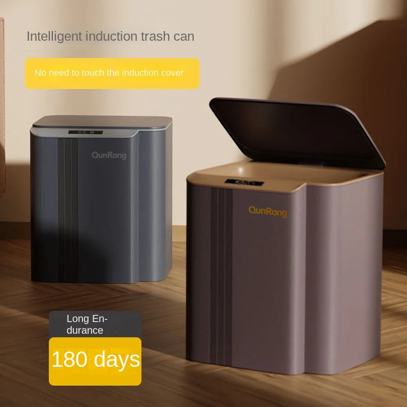 

Induction Home Trash Automatically Open Smart Kitchen New Can Lid Storage Multi-functional Bathroom Bin Gift Compost The