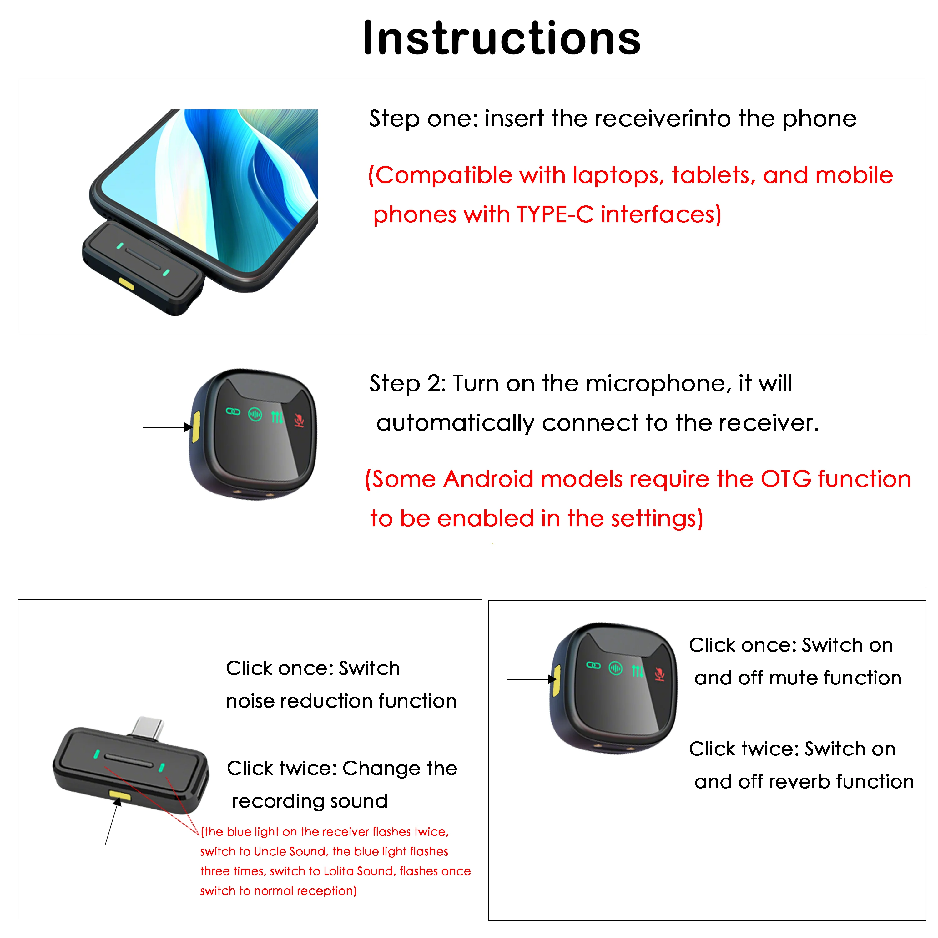 Mini Wireless Lavalier Microphone, With Charging Case, Long Battery Life, Latest Noise Reduction Technology