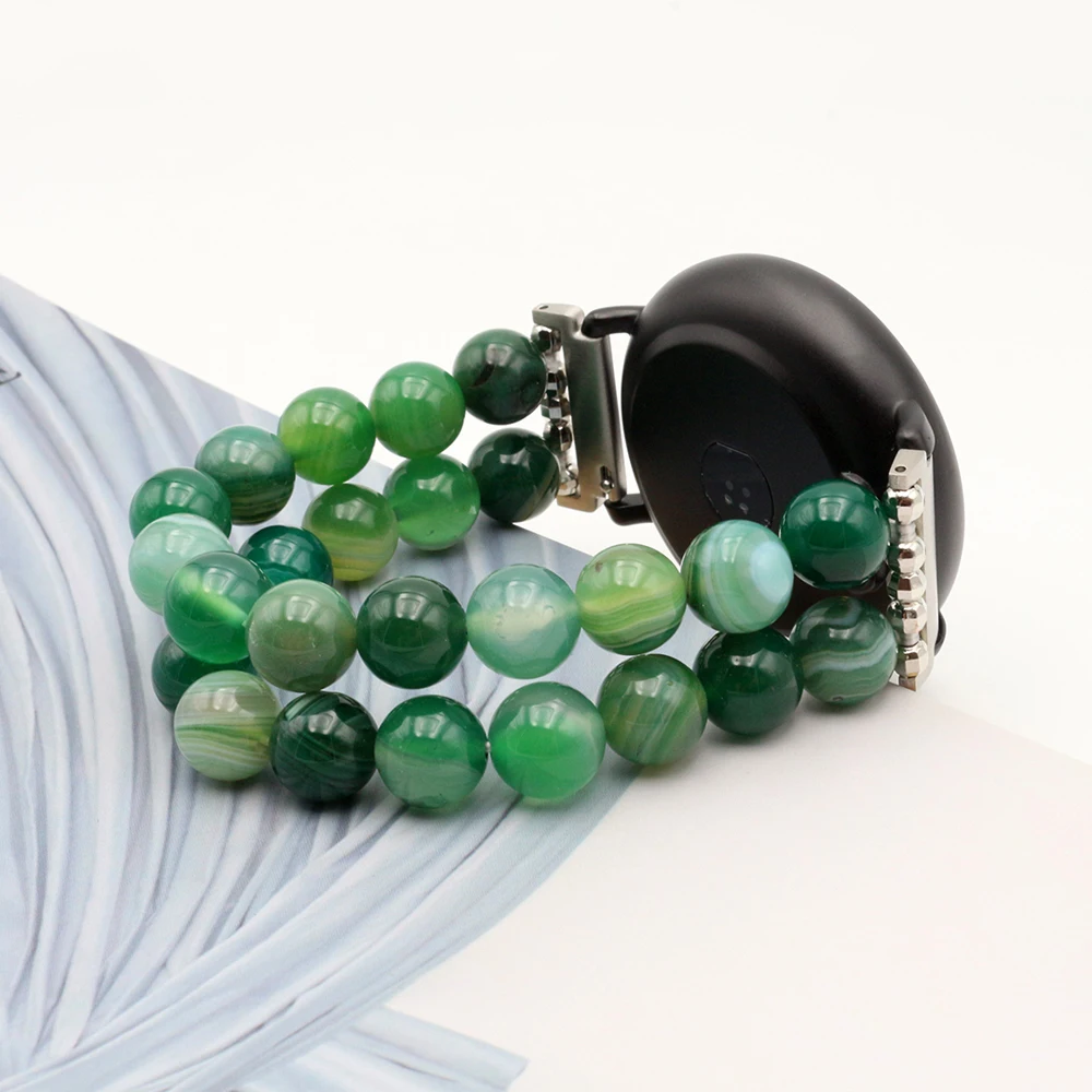 Elegant Beaded Jewelry Smartwatch Strap for Women - 20mm Bracelet Wristband