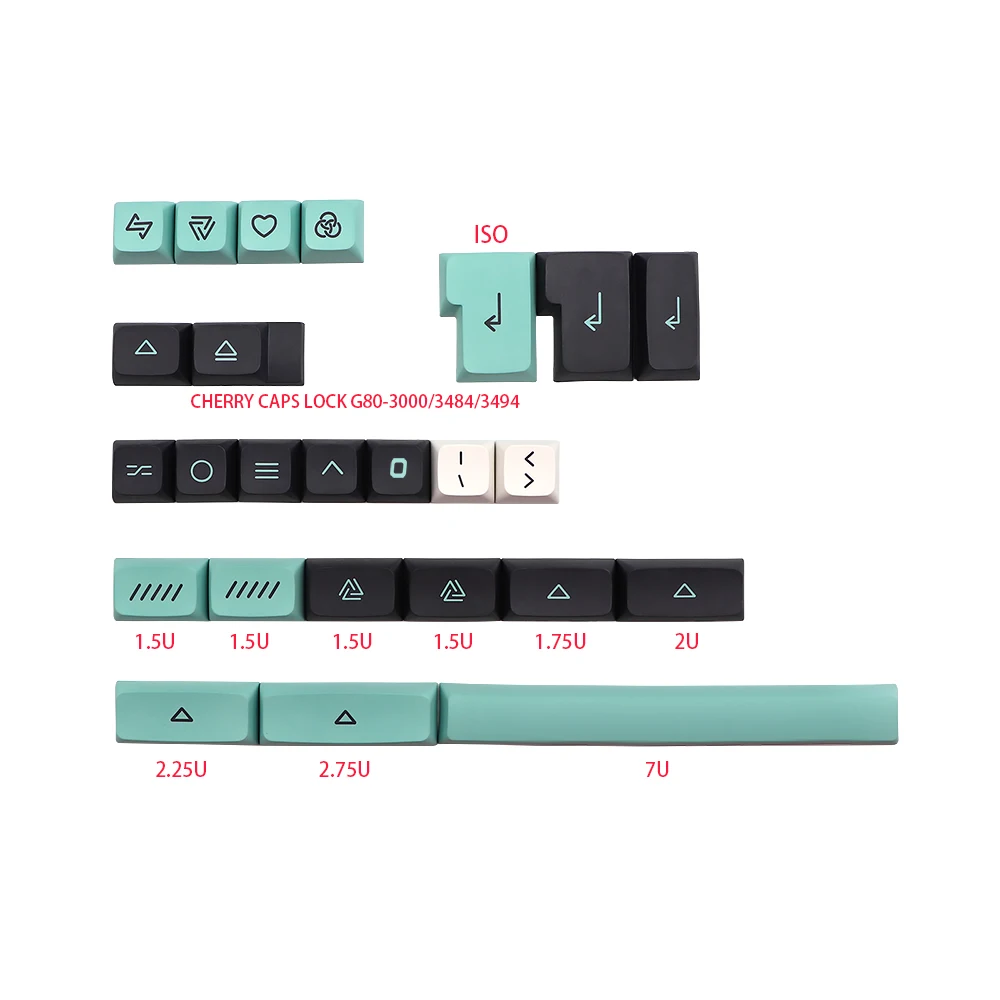 Pbt Xda Geoma Keycap Teclado Mecânico 7u Split Barra de Espaço Chave 129 Gk60 Rk61 64 Gk61 68 75 84 980 104 - Imagem 6
