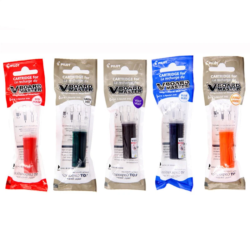 6 Pcs PILOT Whiteboard Pen Ink WBS-VBM Straight Liquid Whiteboard Pen Special Ink Cartridge Meeting Office Education Training