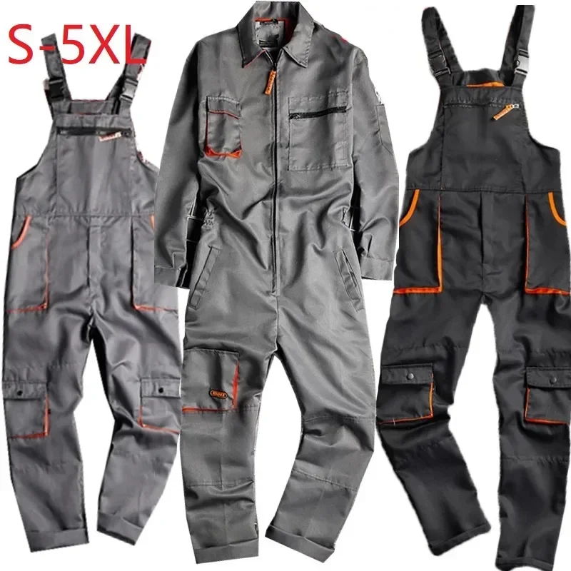 

Logo Plus Men Sleeve Rompers Overalls Long Cargo Bib Uniform5xl Fly Customize Pockets Size Pants Jumpsuit Casual Coverall Zipper