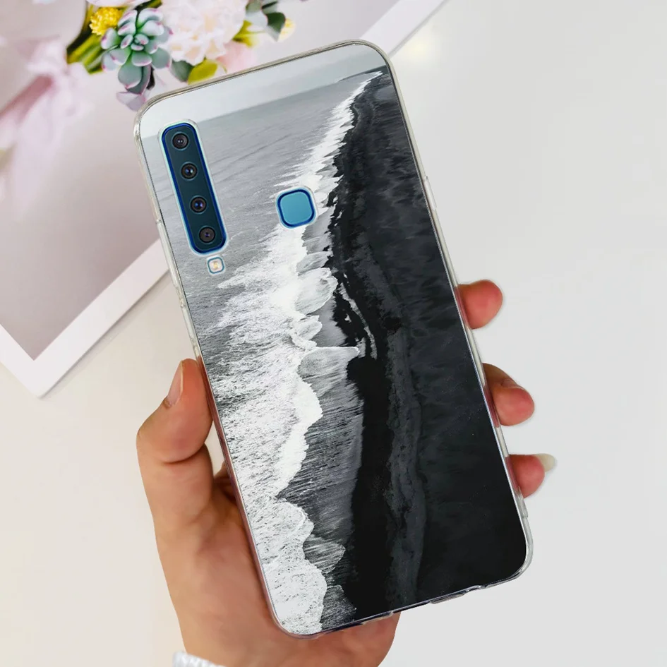 Floral Clear Soft TPU Silicone Phone Case - Elegant Protective Cover for Samsung Galaxy A9 2018