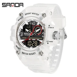 Men's Large Dial Multi - Functional Outdoor Waterproof Sports Watch (TM White)