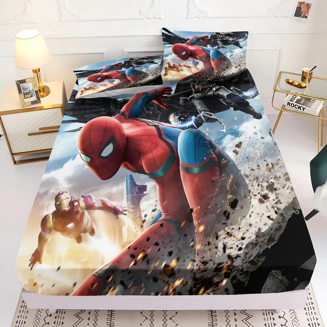 Completo Letto Spiderman 3 Pezzi - Set Lenzuola Originale Marvel Per Bambini - Foto 7