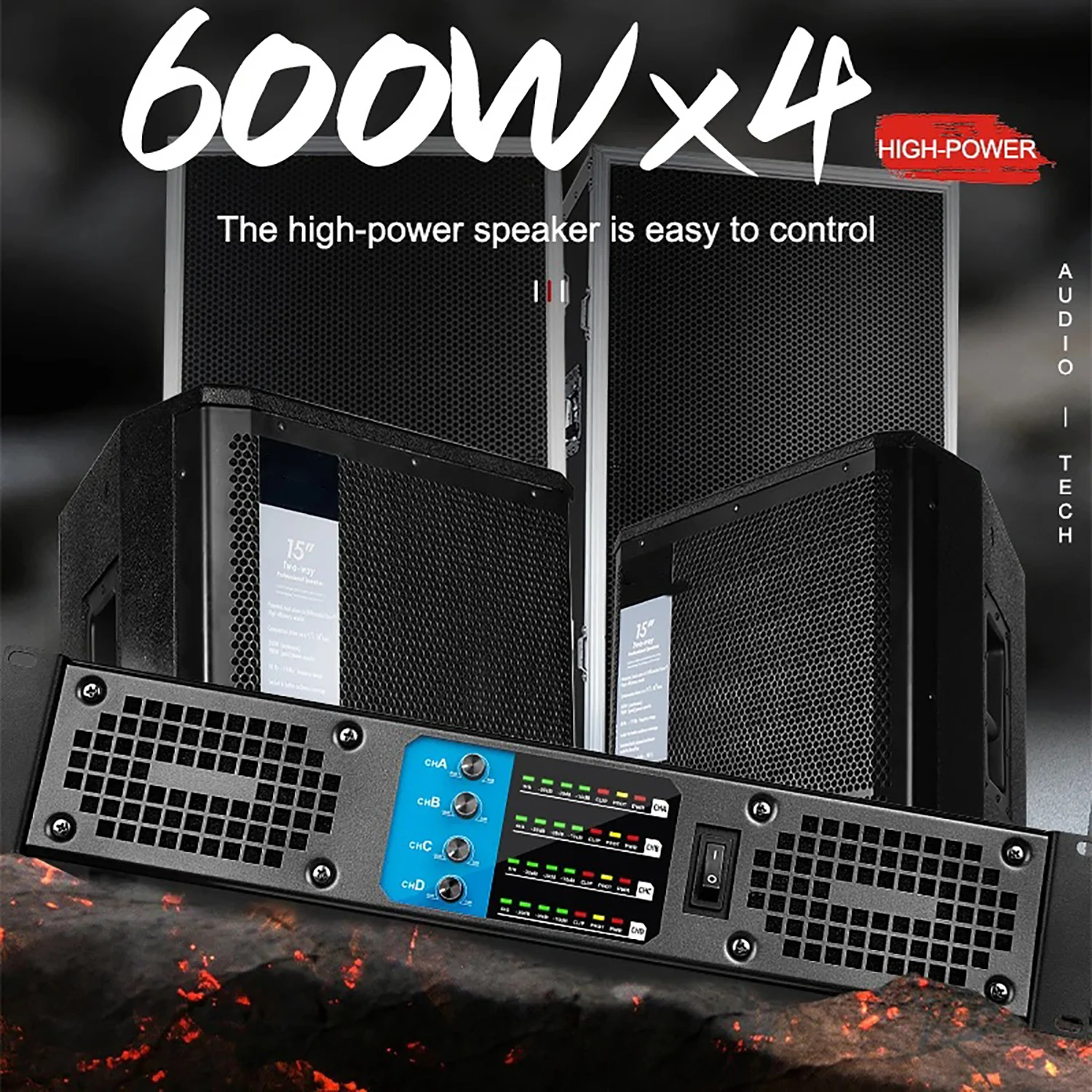 GAP-604 Digital Amplifier Professional 550W 4 Channels 8 channels Powerful Amplifier For KTV Stage Concern Church