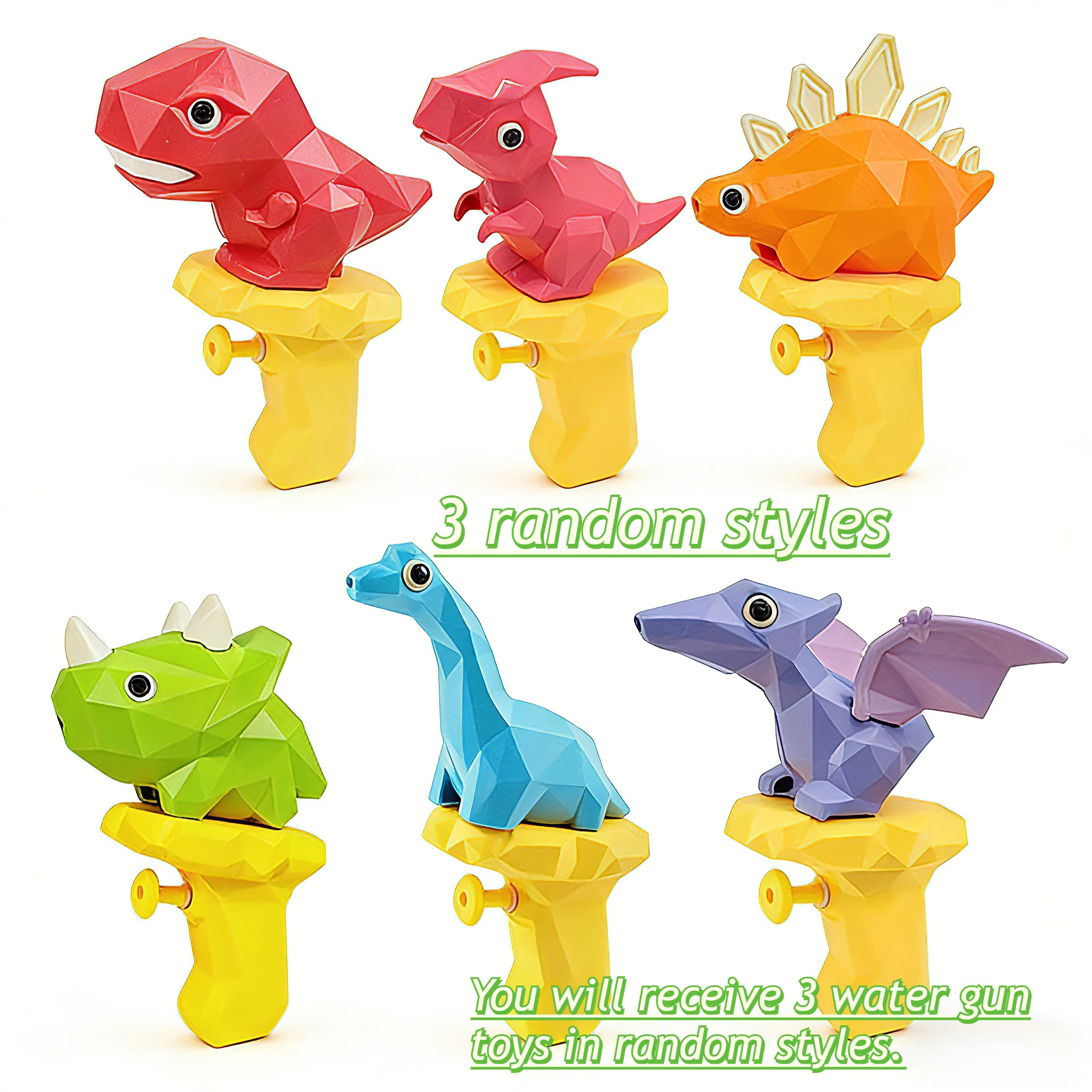3Pcs Toddler Cute Dinosaur Pistol Summer Bath Toys Outdoor Party Water Games Swimming Pool Squirt Guns Birthday Gifts_voghion.com