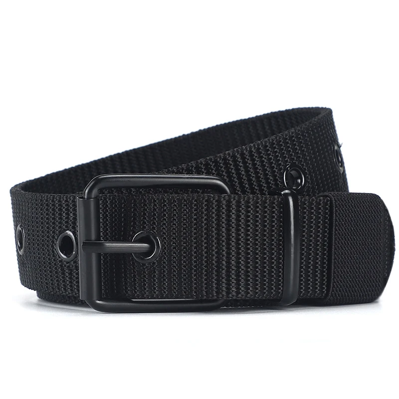 Canvas Belt Men's Porous Pin Buckle Outdoor Sports Women's Trendy Jeans For Men And Women
