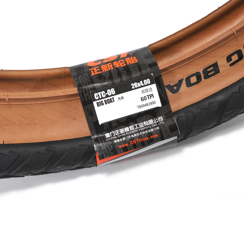 Description Picture 3 of itemCST 26x4.0 bicycle tire 26x4 fat bike tire fatbike electric tire snow tire 60TPI Brown skin edge