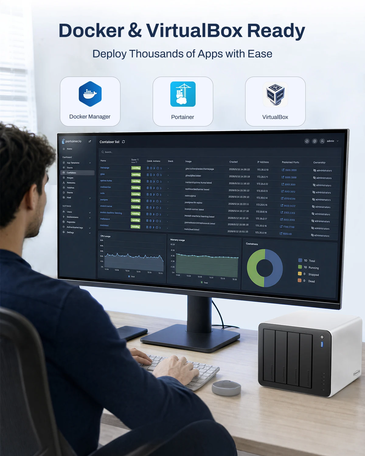 TERRAMASTER F4-425 Pro NAS 스토리지 4베이 인텔 코어 i3-N350 8코어, 16GB RAM DDR5, 네트워크 연결 스토리지(디스크 없음)