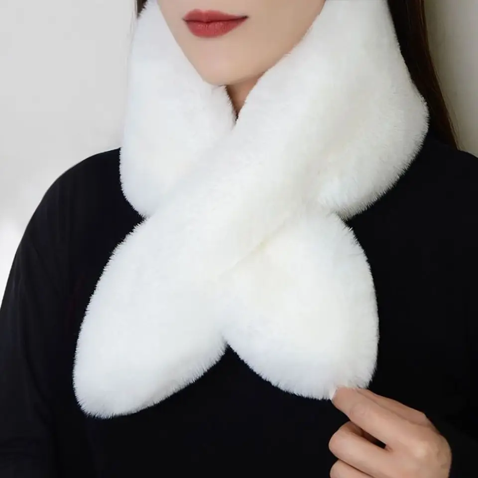Écharpe Col Chaud En Fausse Fourrure – Douce Et Moelleuse Pour L'hiver – Femme