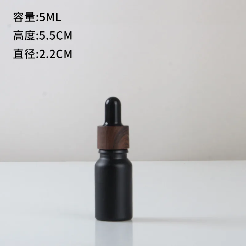 Frosted Black Glass Dropper Bottles Bright Glass Empty Dripper Pipette Bottle Plastic Lid for Essential Perfume Oil Serum essential oil dropper bottle