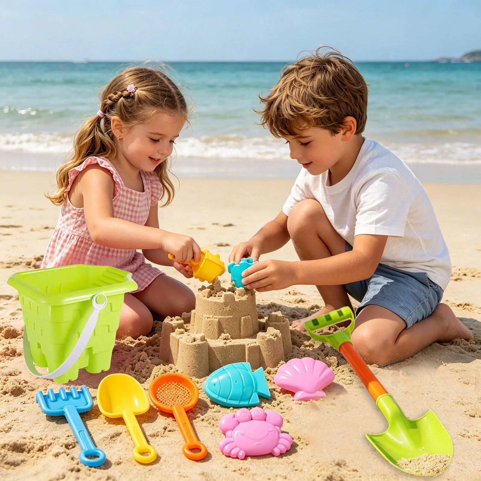 12er Set Strandeimer Mit Schaufeln Für Garten Und Park_voghion.com