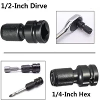 1/2" Square To 1/4" Hex Ratchet Socket Wrench Socket Adapter Spanner Set Drive Converter Universal Adaptive Impact Tool 2